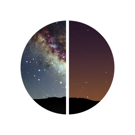 Sky brightness     Use two fingers to gesture up or down the intensity of star light to better match the sky in urban or rural areas.     Learn More