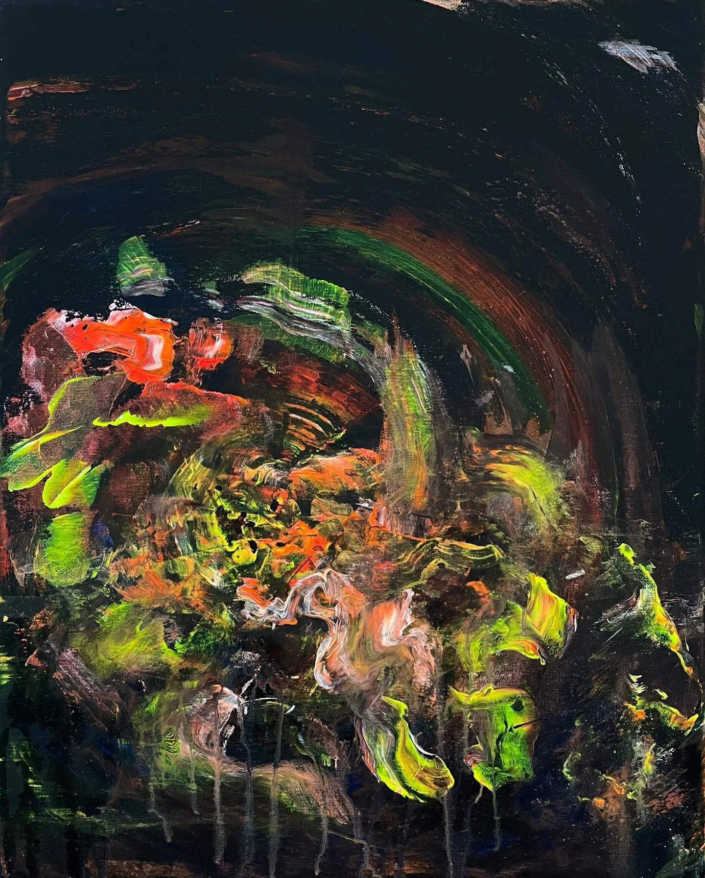 Looking at abundance in darkness, 2022 
&bull;
20 x 16 in, acrylic on canvas. 
&bull;
#new #painting #acrylicpainting #stillife #algorithmicart #newage