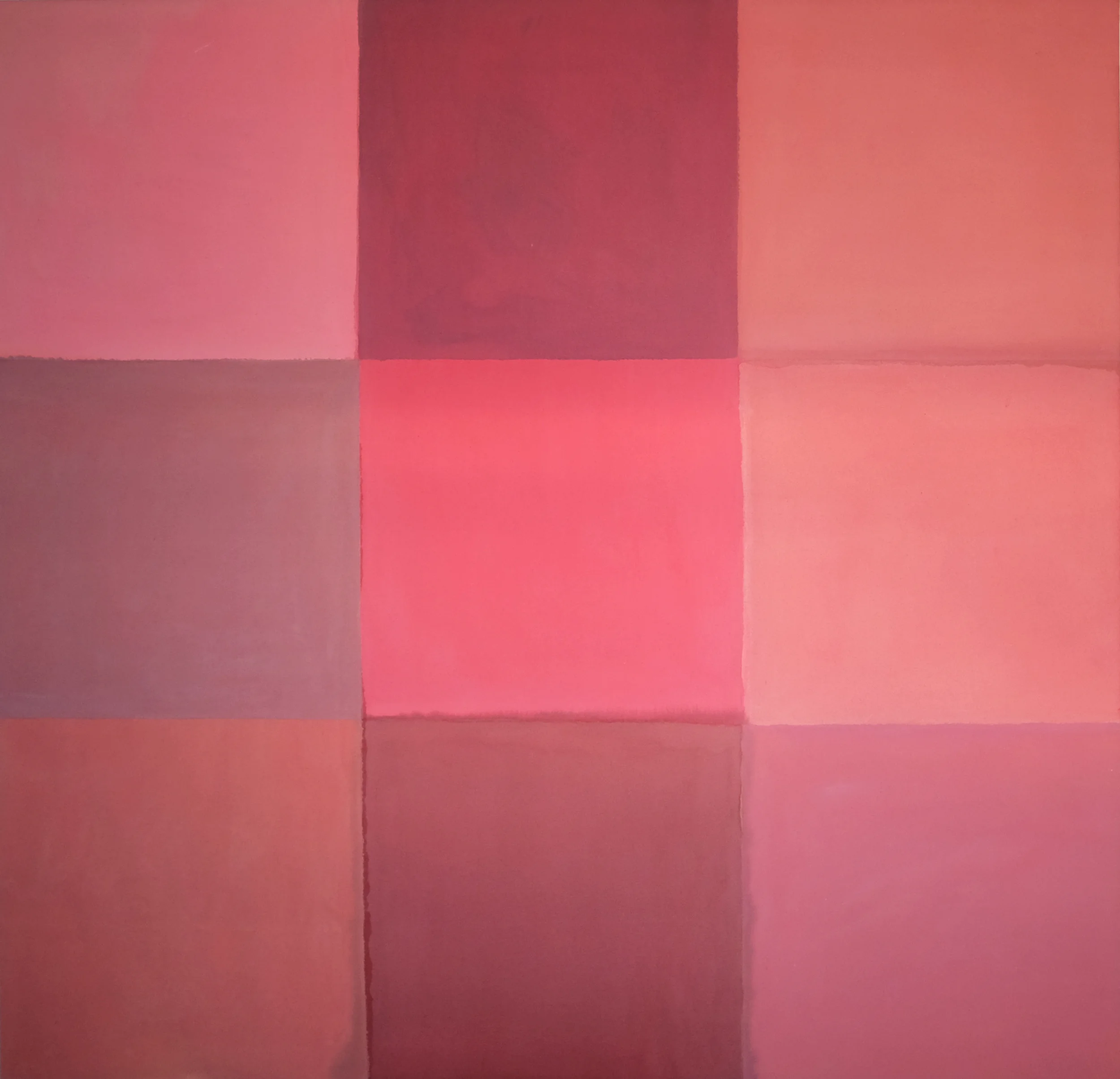 red grid painting