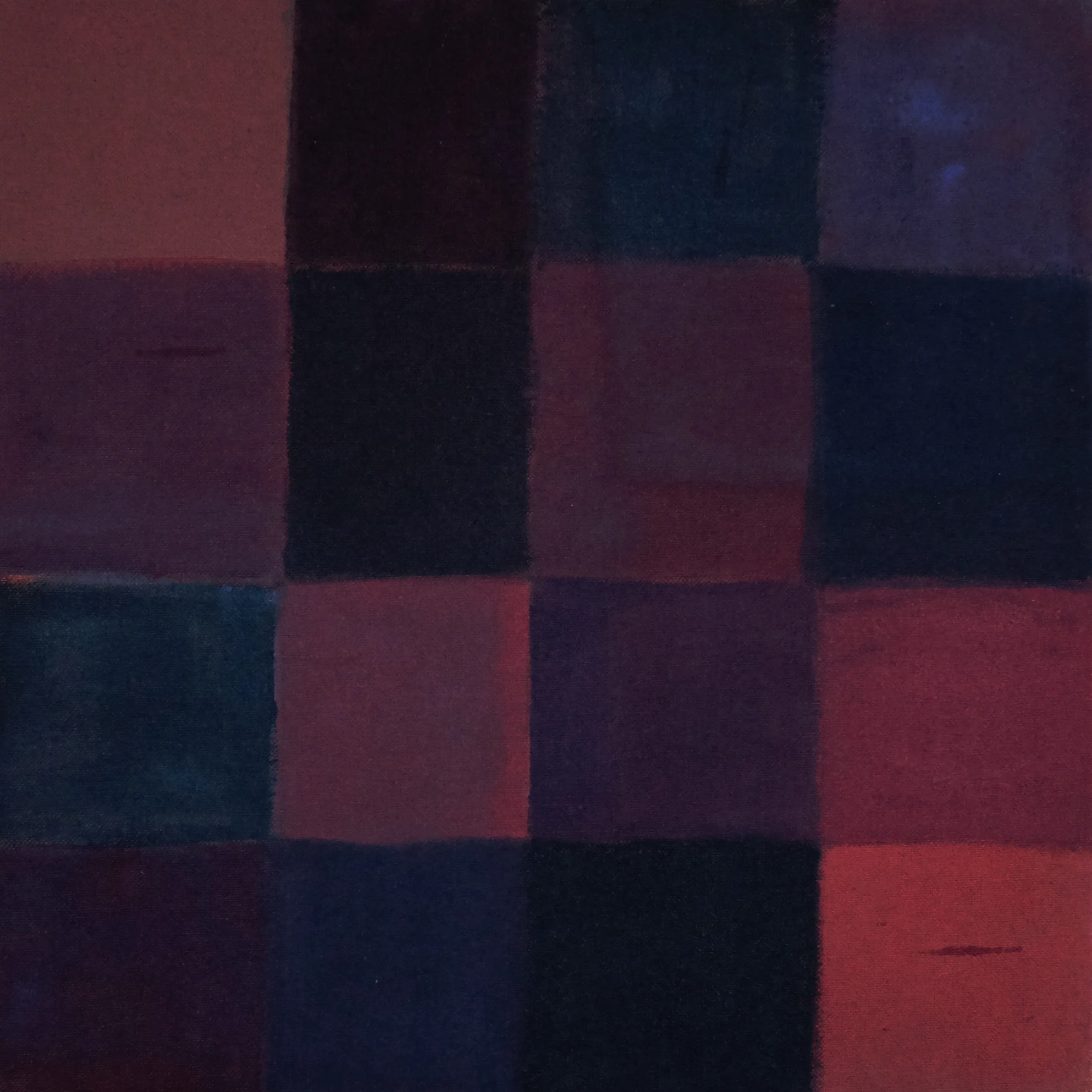 small purple grid painting