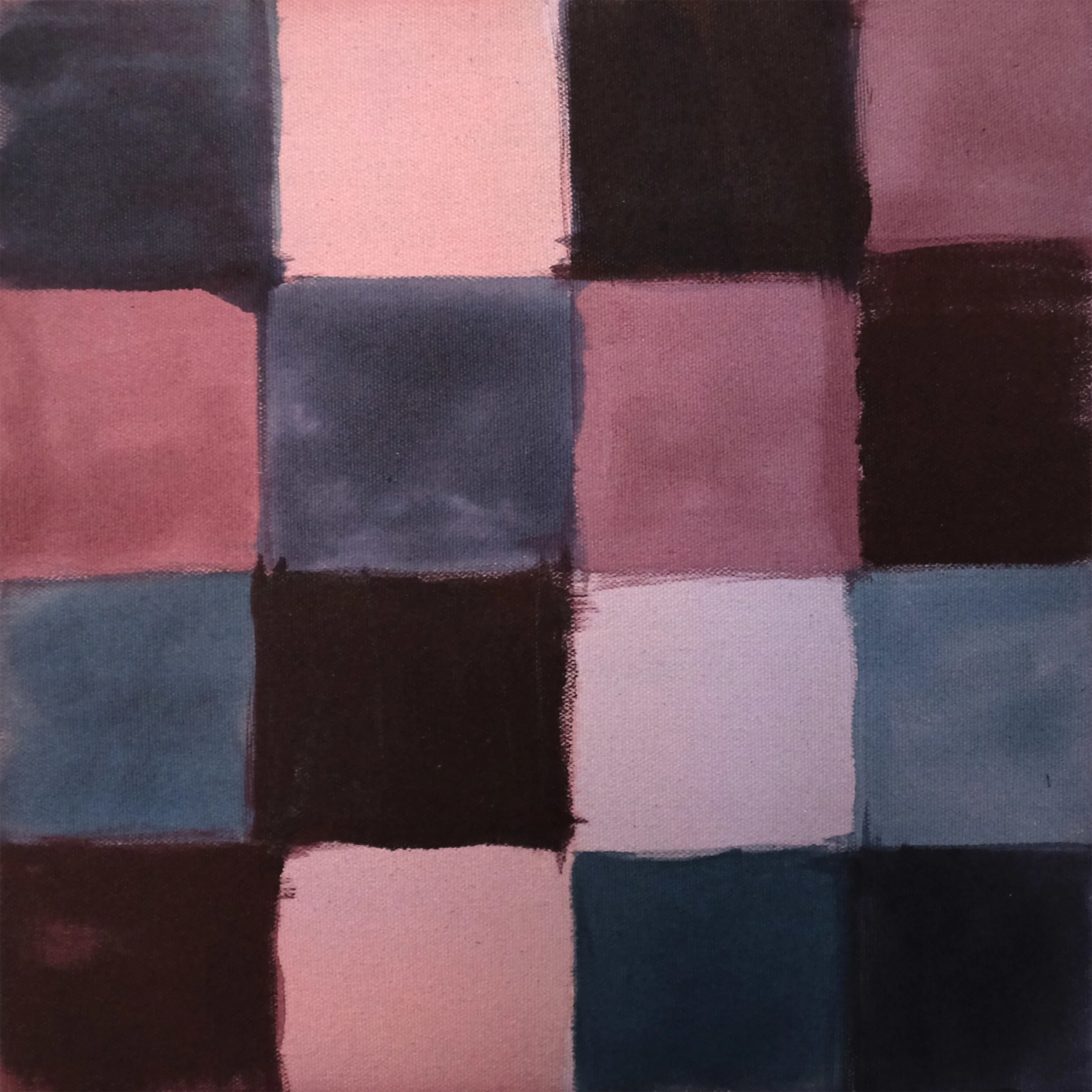 Peachgrey Grid Painting