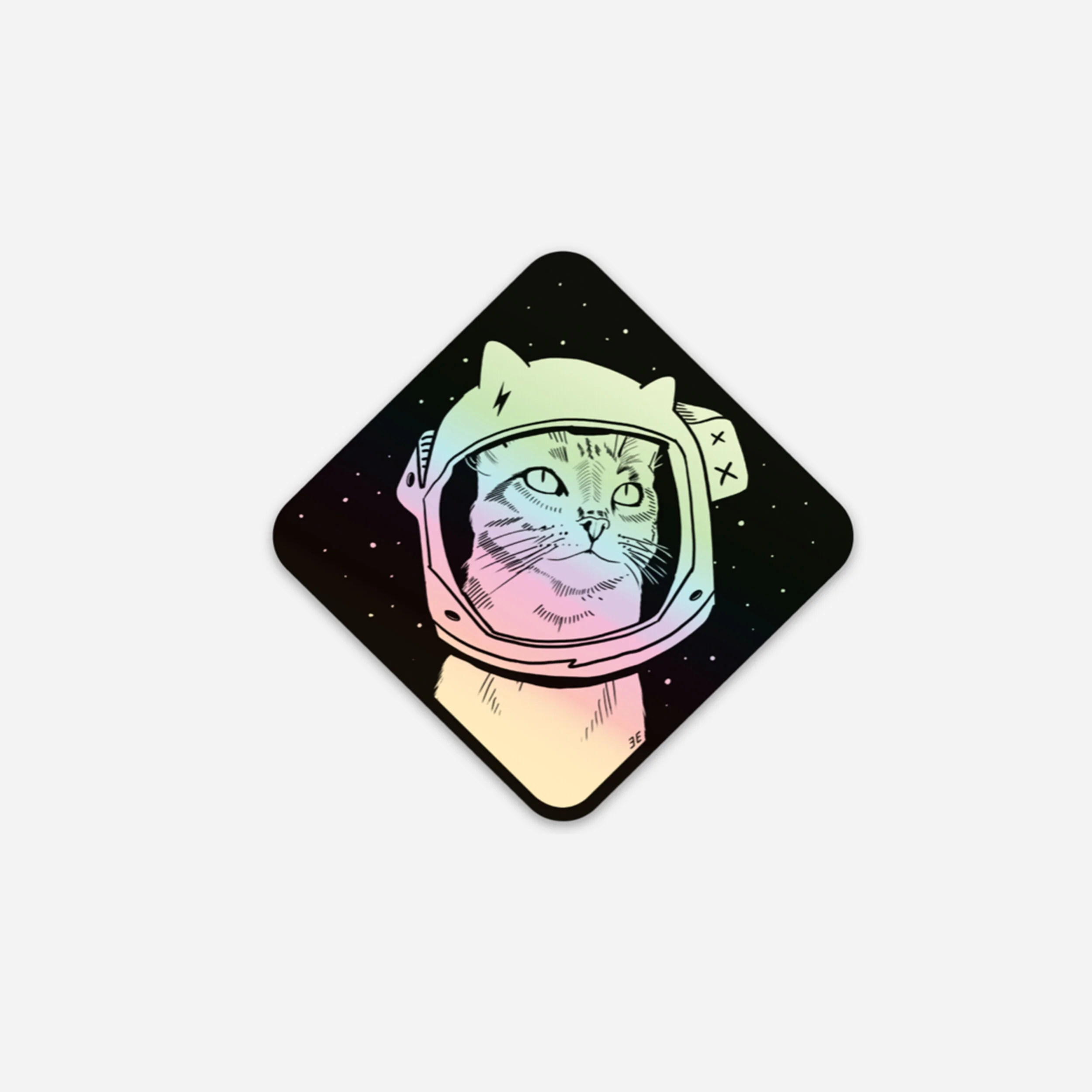 Cosmic Cat holographic sticker