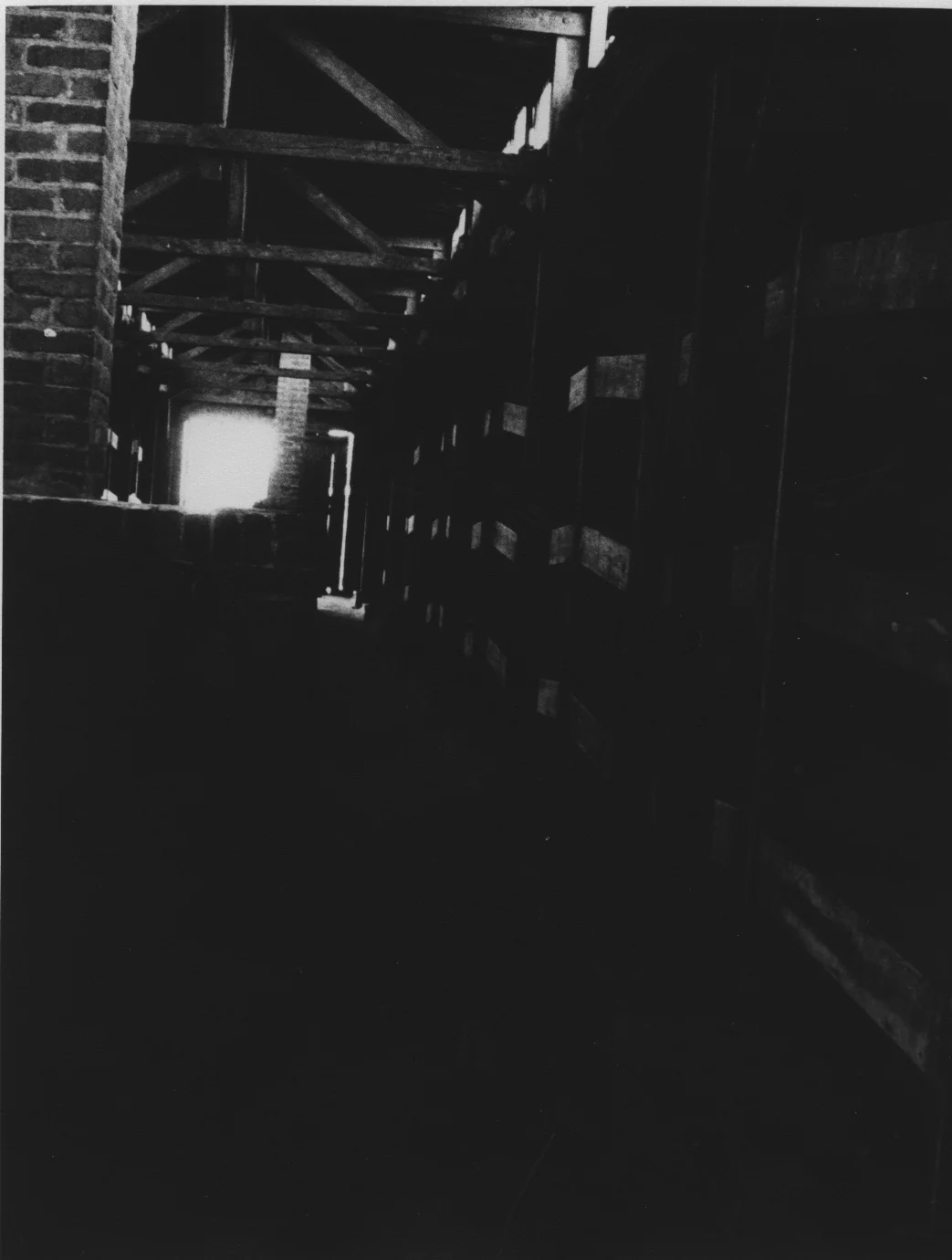 12. Interior of wooden barrack, Birkenau Auschwitz II