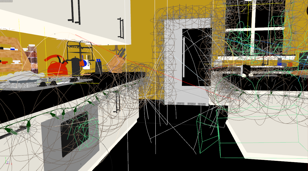 The scene contained 100s of individual lights. Optimization was a huge priority to keep render times sane