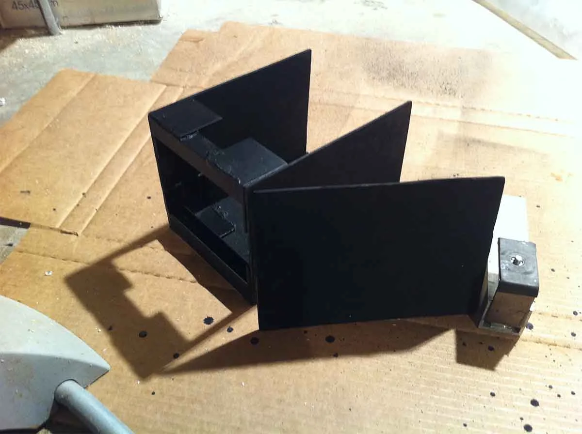 The finished box. This is the length my camera needs to focus on the ground glass plane