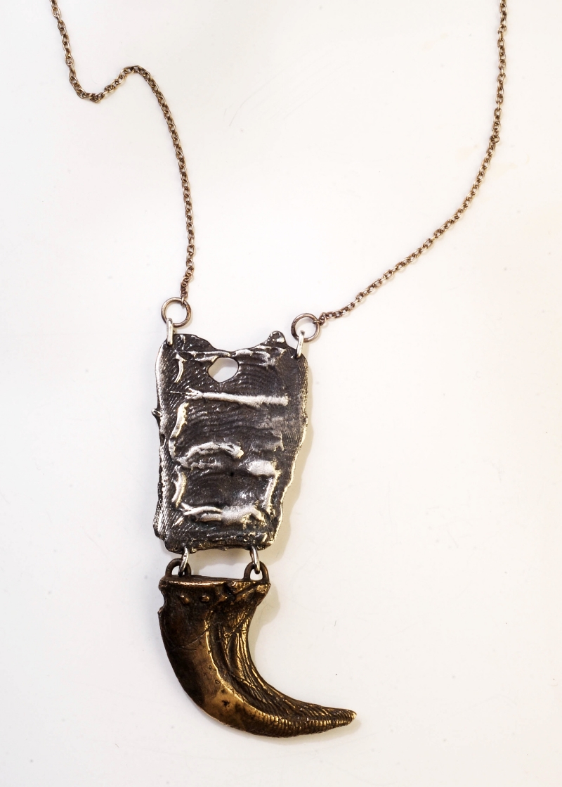 Velociraptor Necklace- Sterling and Bronze N/CF1