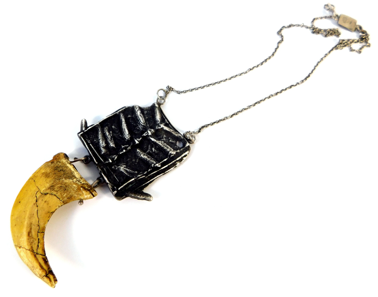 Velociraptor Claw Necklace- Sterlingand Resin Cast Claw