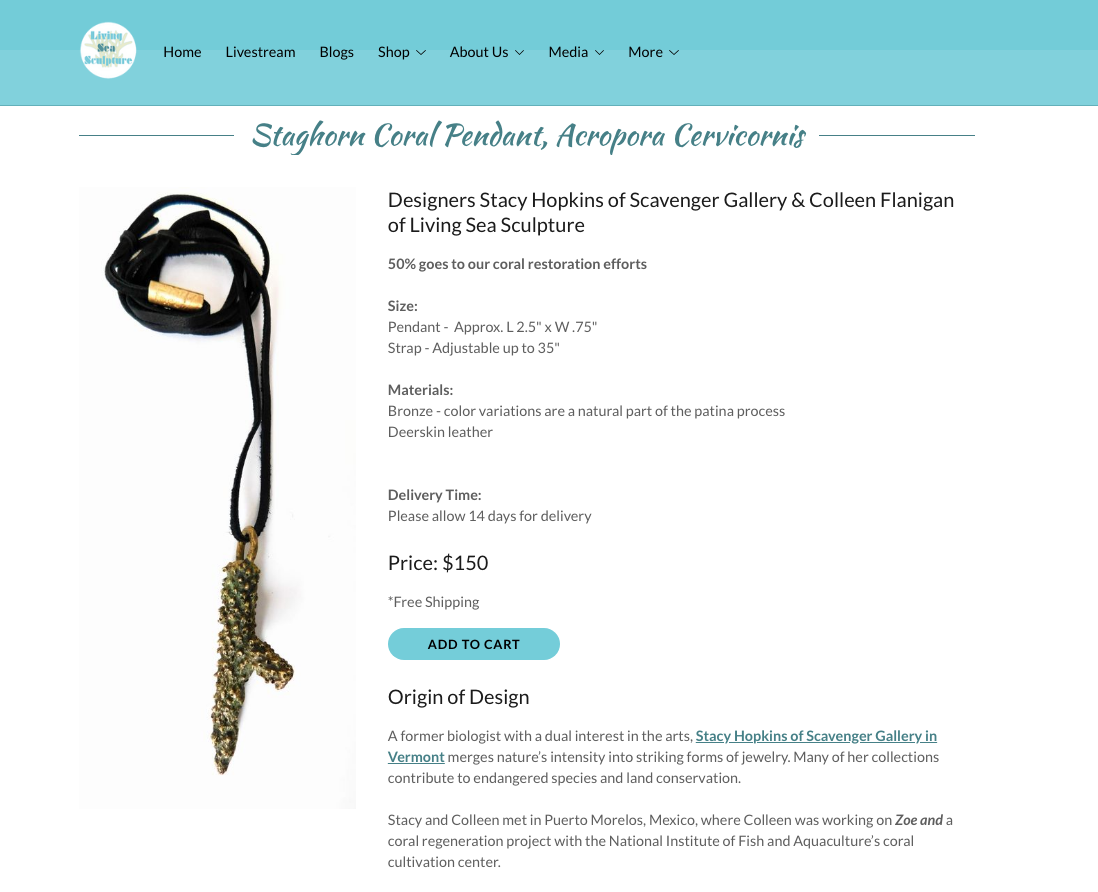 Staghorn Pendant featured on Living Sea Sculpture 6/18