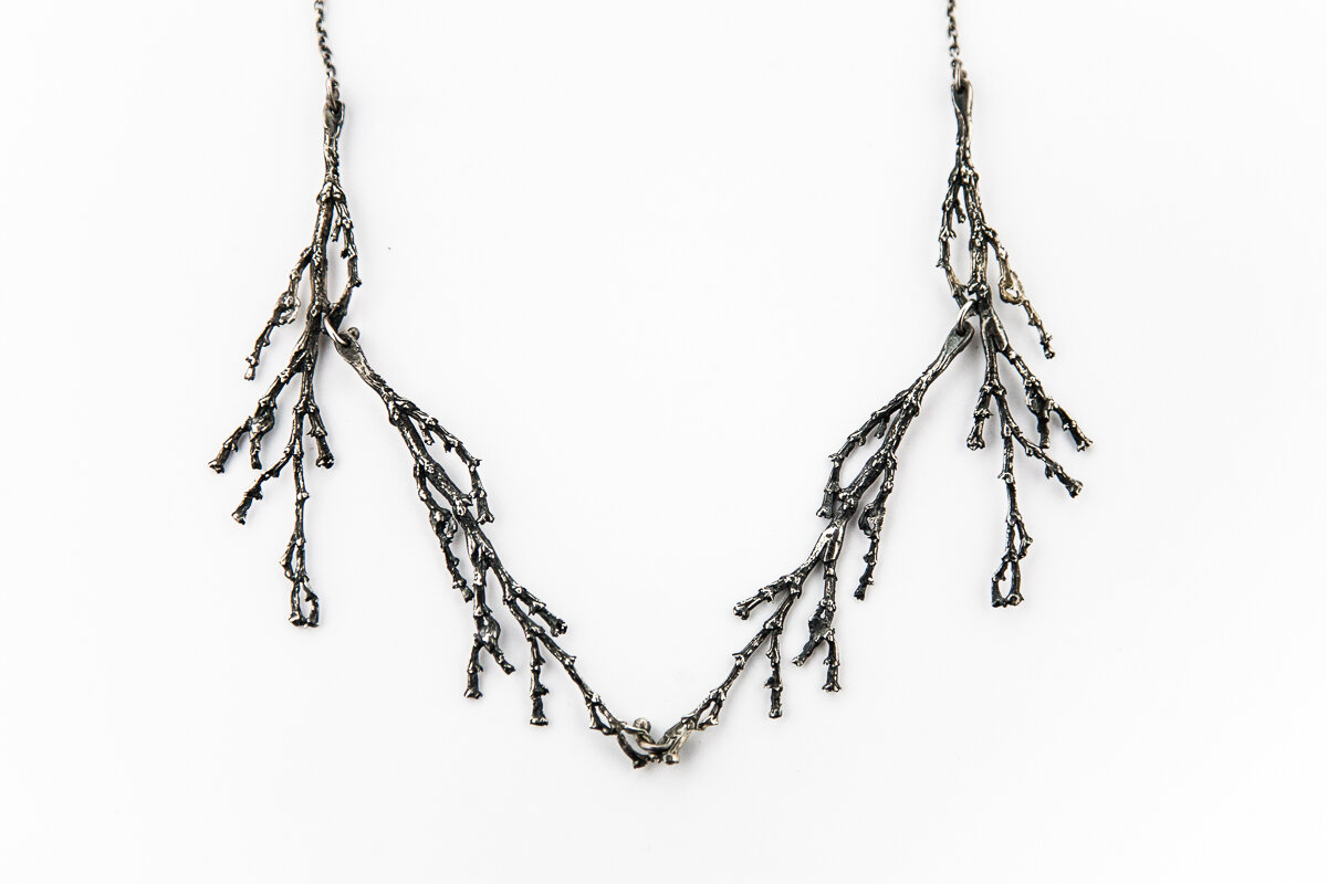 Juniper branch necklace- Sterling