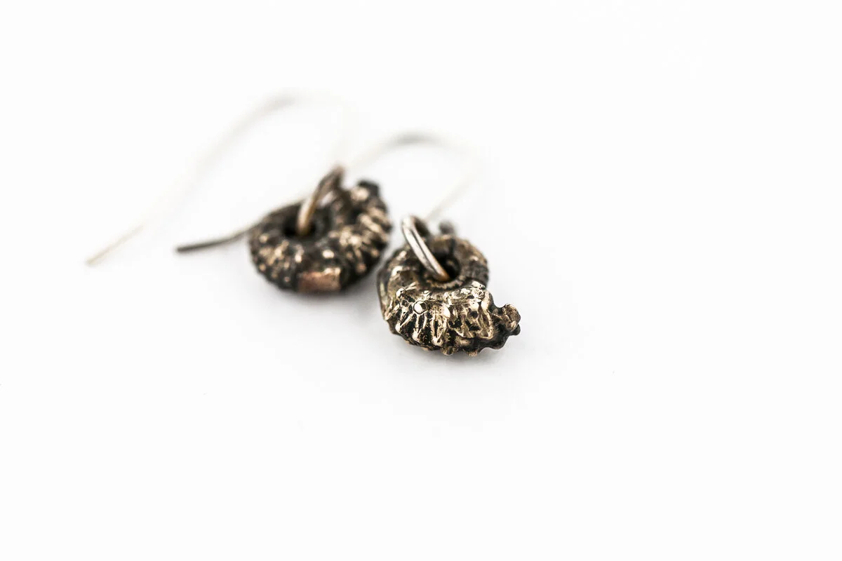 AMMONITE FOSSIL EARRINGS- BRONZE.jpg