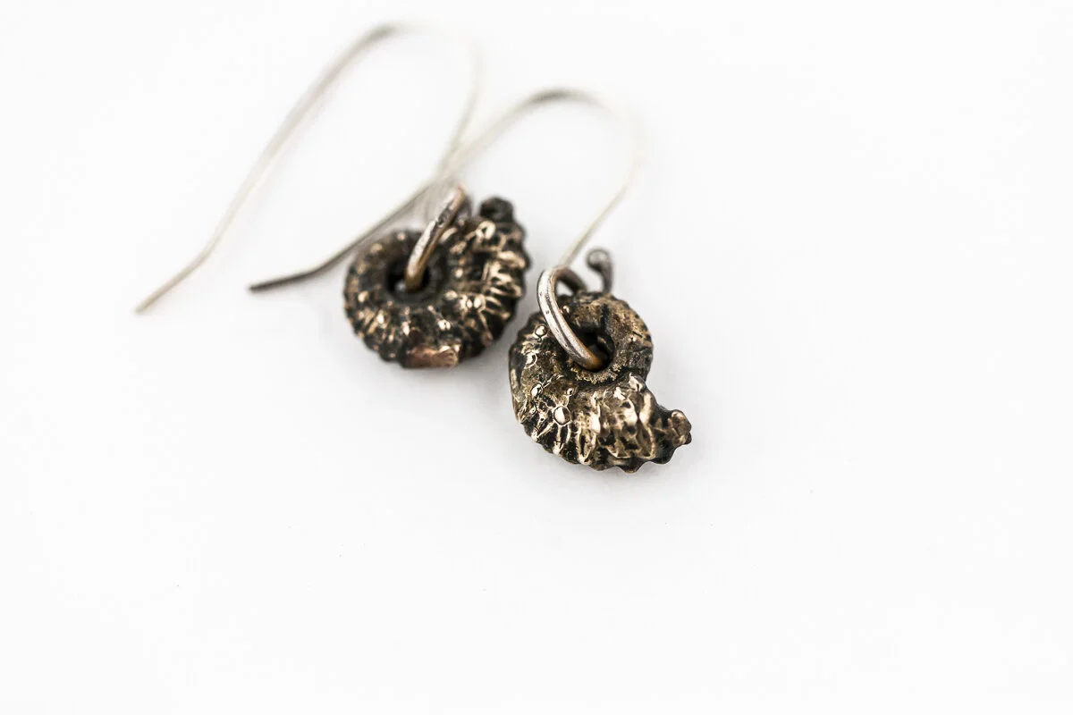 AMMONITE FOSSIL EARRINGS- BRONZE1.jpg