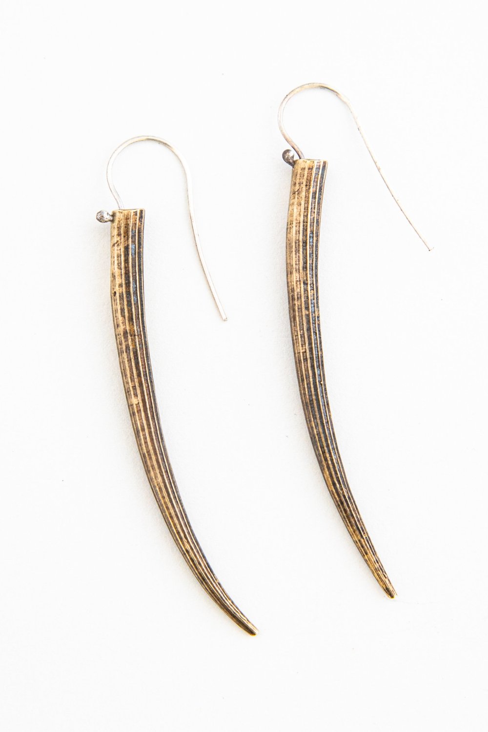 Dentalium Shell Earrings- Bronze Stacy Design