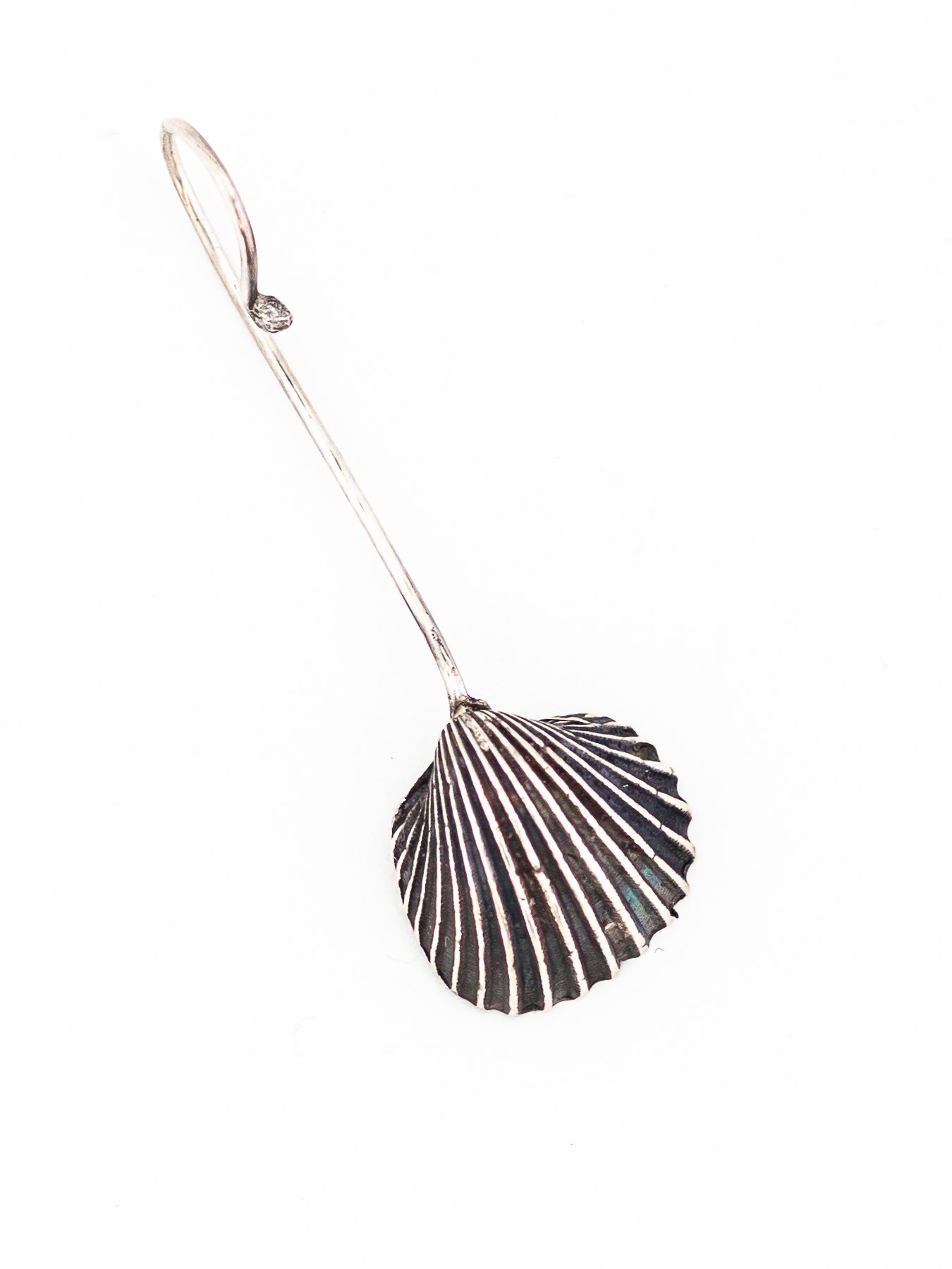 Cockle Shell Sterling Salt Spoon