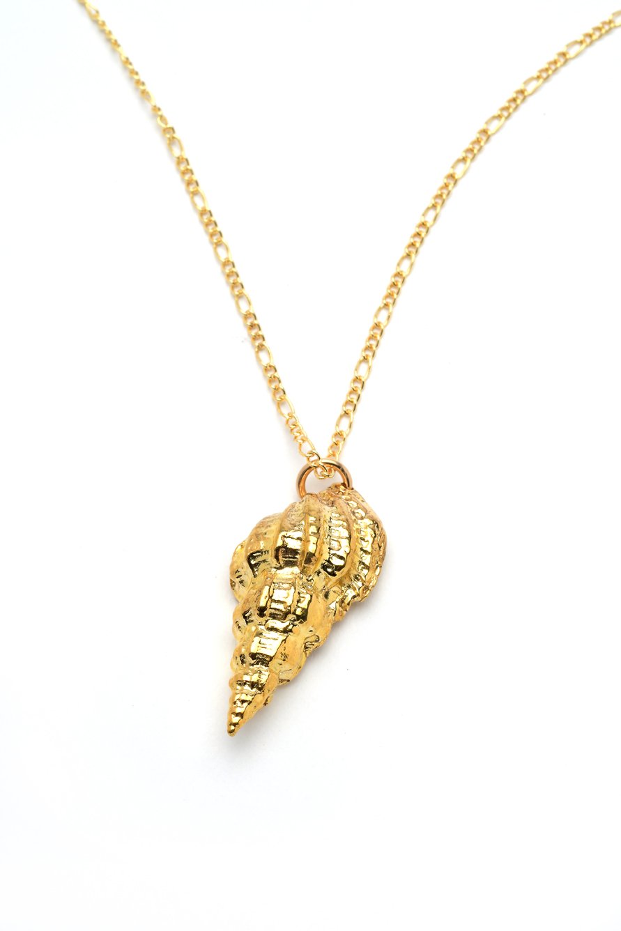 Spiral Shell Pendant- 14k Gold