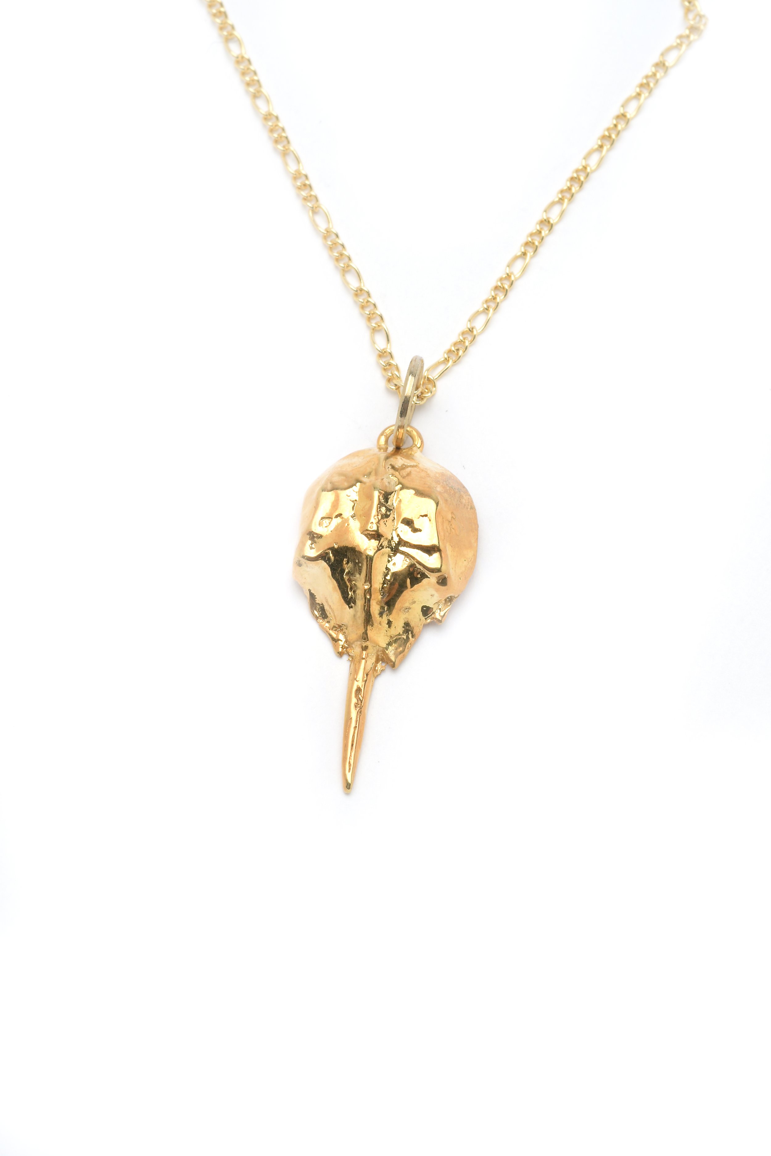 Horseshoe crab pendant- 14k gold