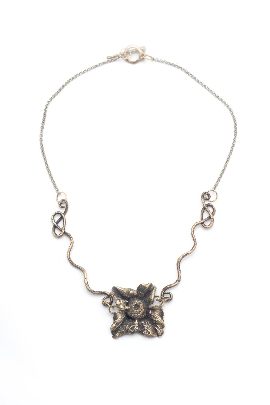 Persimmon Flower Necklace- Bronze