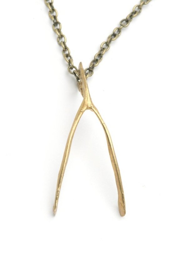 Wishbone Pendant- Bronze