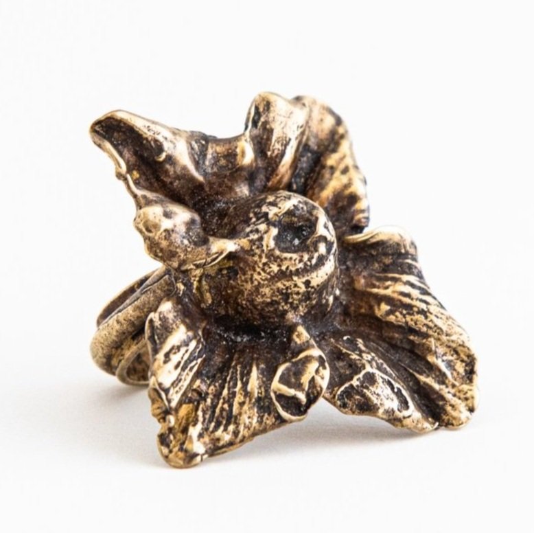 Persimmon Flower Ring- Bronze
