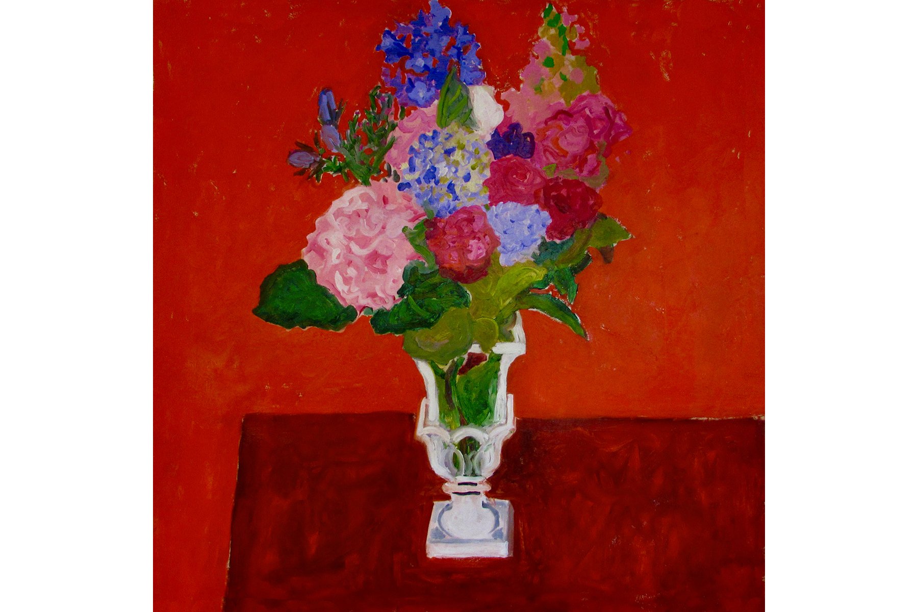 Flowers on Red