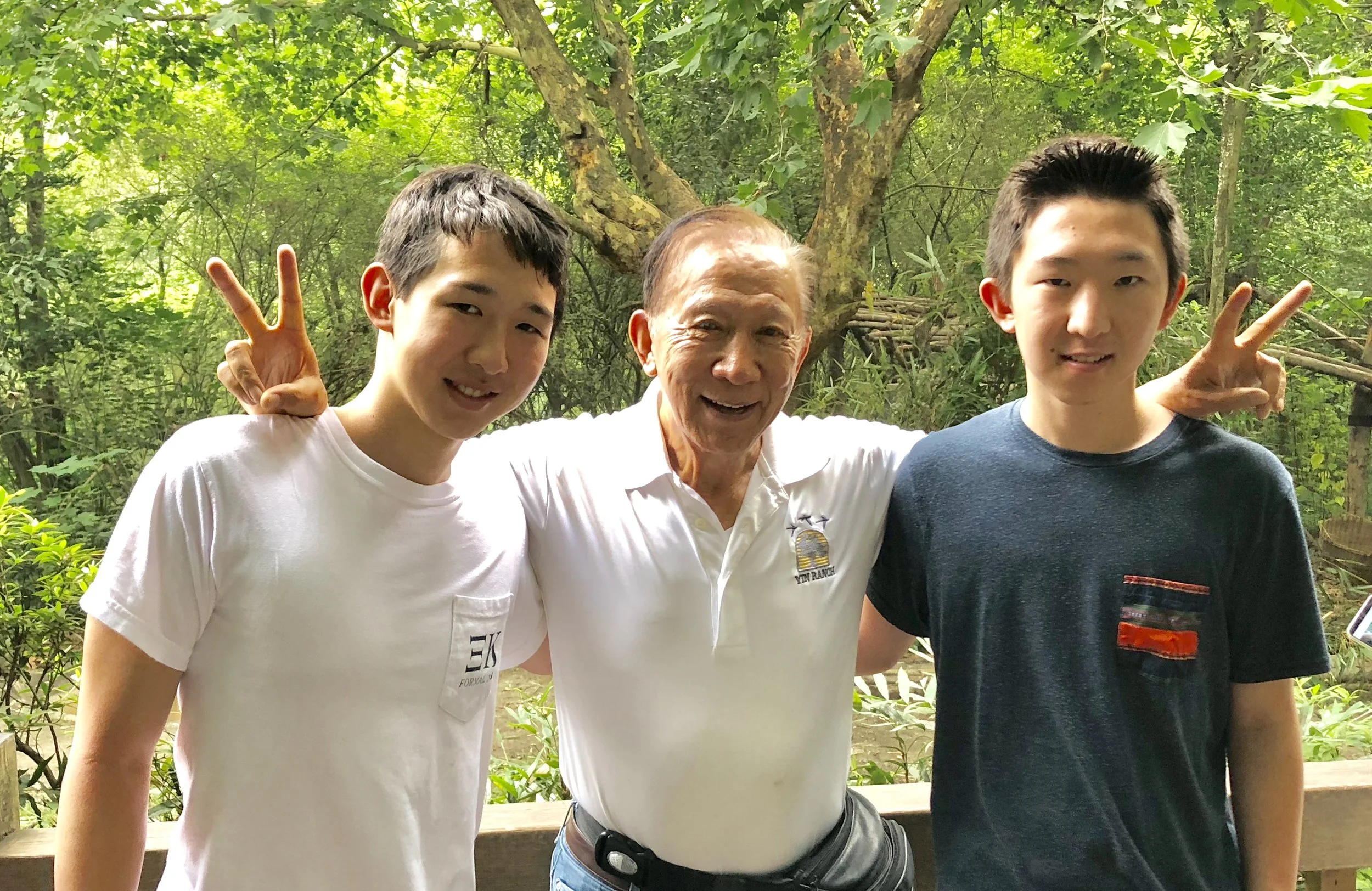 Grandpa Panda and his two pups.