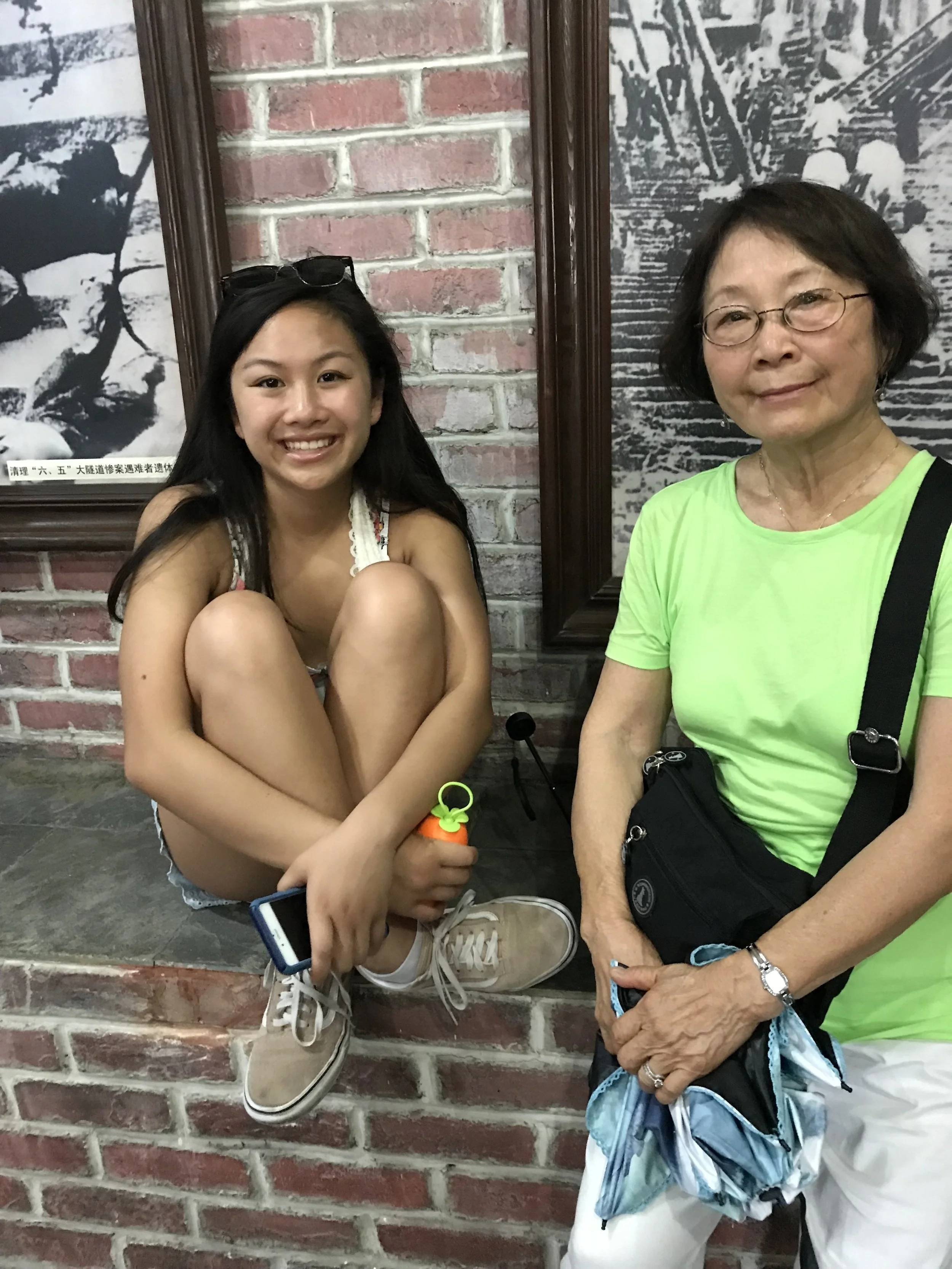 Sarah + Grandma catching a breath and enjoying the AC