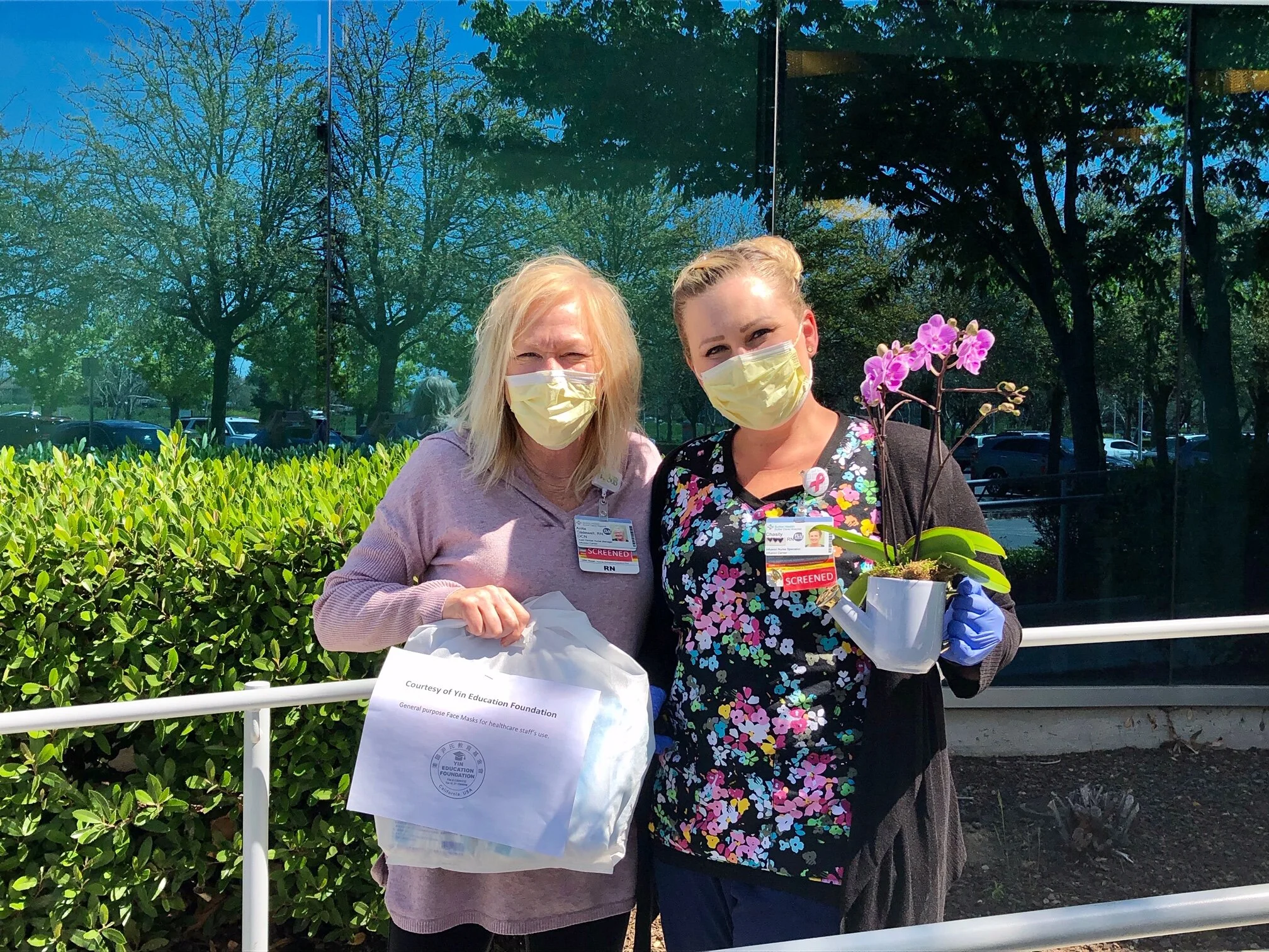 Nurses Chastity Baltazar and Anita Glidewell of Sutter Davis Hospital