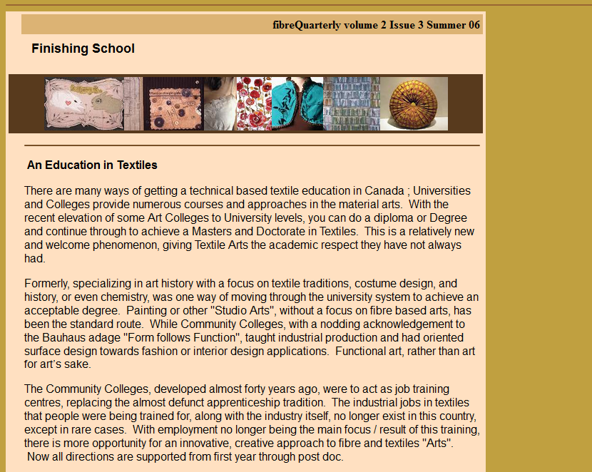 Screenshot: fibreQuarterly volume 2 Issue 3