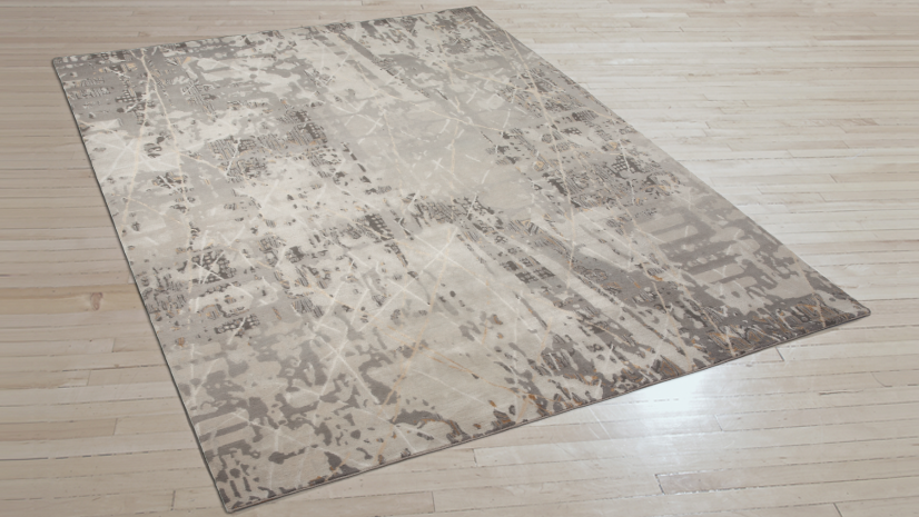 XXV Collection - Suspension. Hand-knotted fine, handspun, Tibetan wool with pure Chinese silk, in 100 knot, 4mm cut pile construction. Carpet Copyright Creative Matters Incorporated. Photo Credit: Chris Harrison