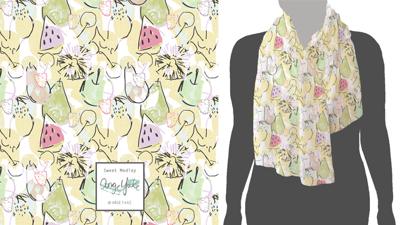 Ange Yake - Custom Surface Design - Submissions - Printed Village - Scarf - Sweet Medley.png