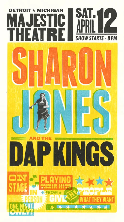 Sharon Jones and the Dap Kings, 4-color letterpress show poster, 2014, available here!