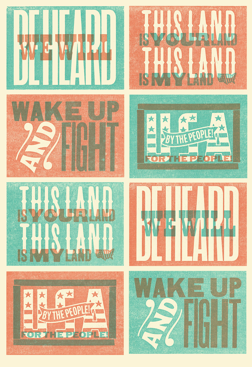Letterpress Postcard set
