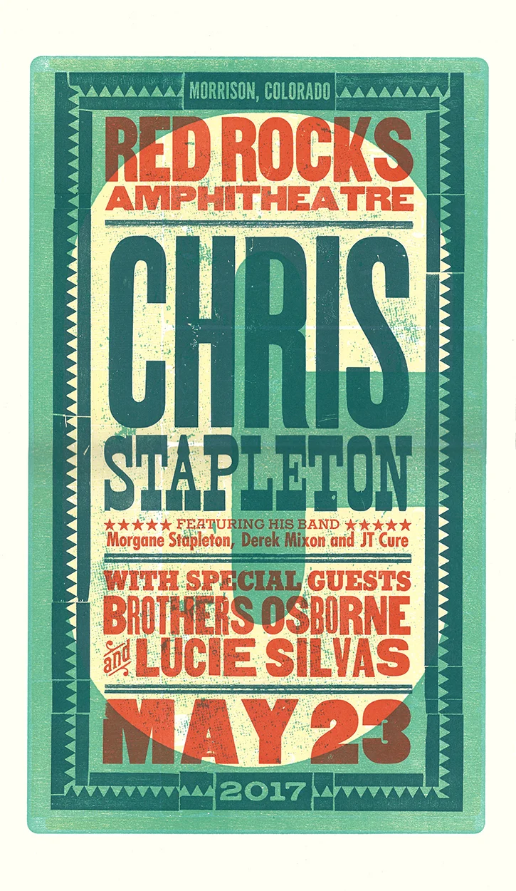 Chris Stapleton Red Rocks Poster