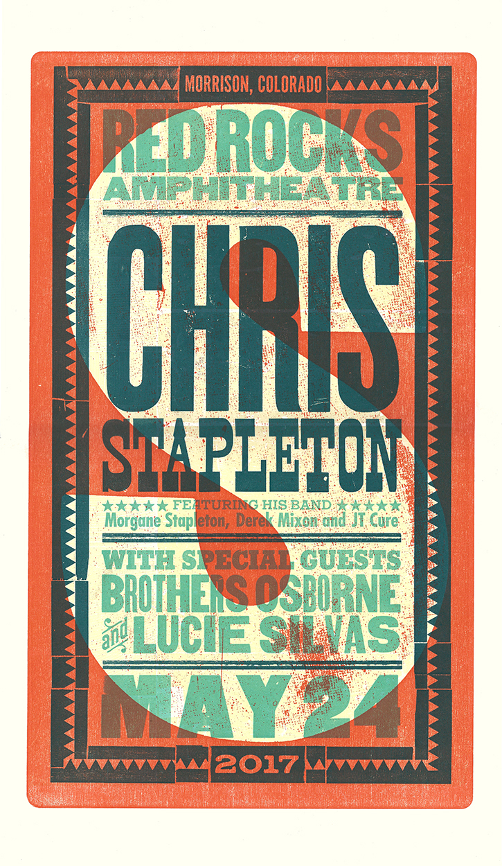 Chris Stapleton Red Rocks Poster
