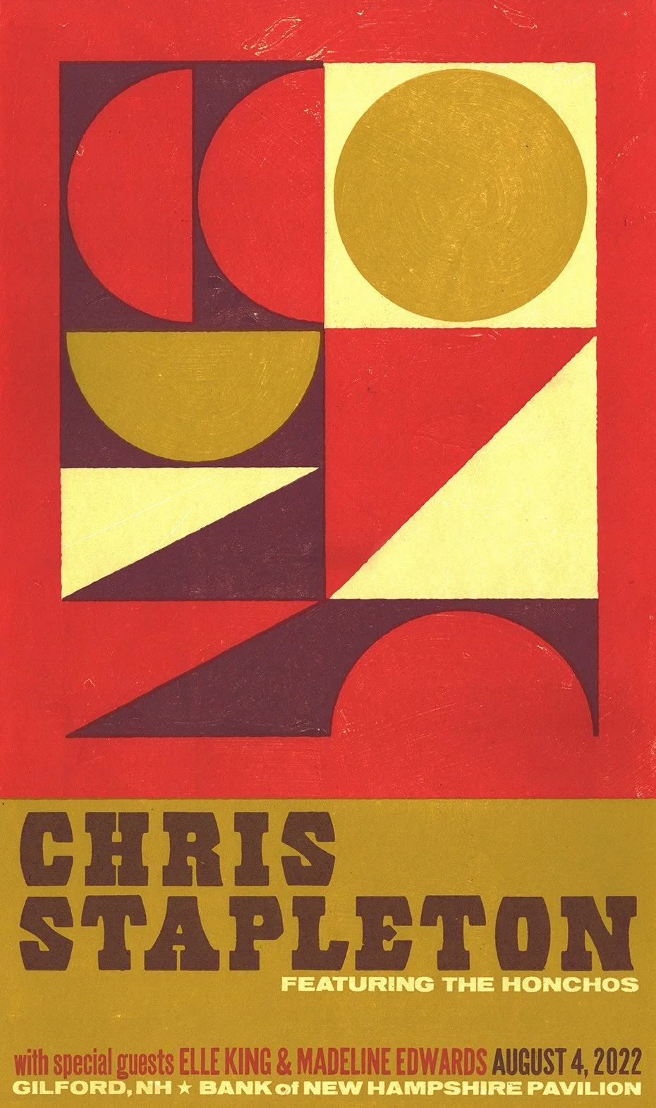 Chris Stapleton Gilford, NH show posters — Brad Vetter Design