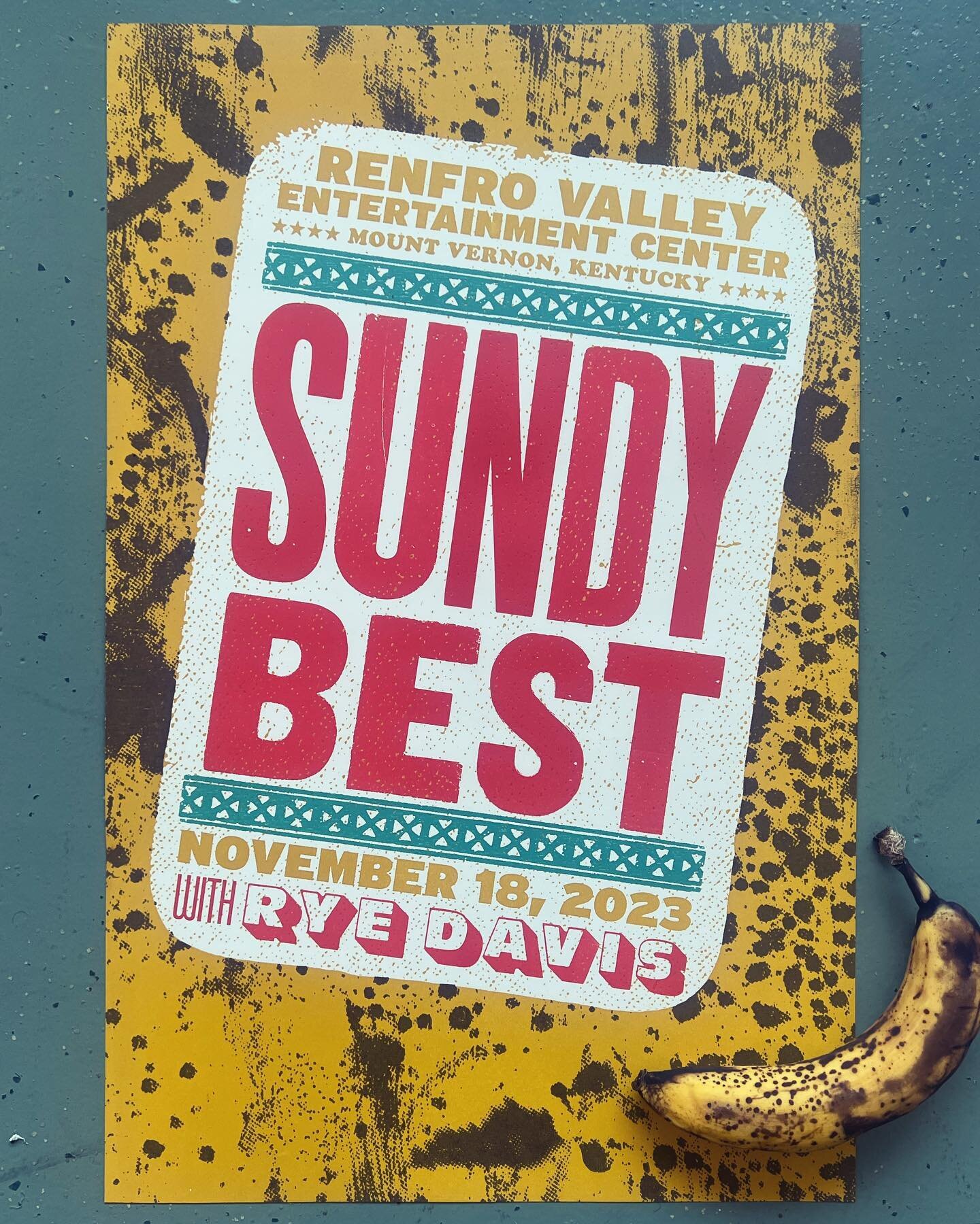 Color matching bananas for my favorite Kentucky duo @sundybest! Heading down to see these dudes rock @renfro_valley this weekend and I couldn&rsquo;t be more pumped. Love how these silly prints turned out!