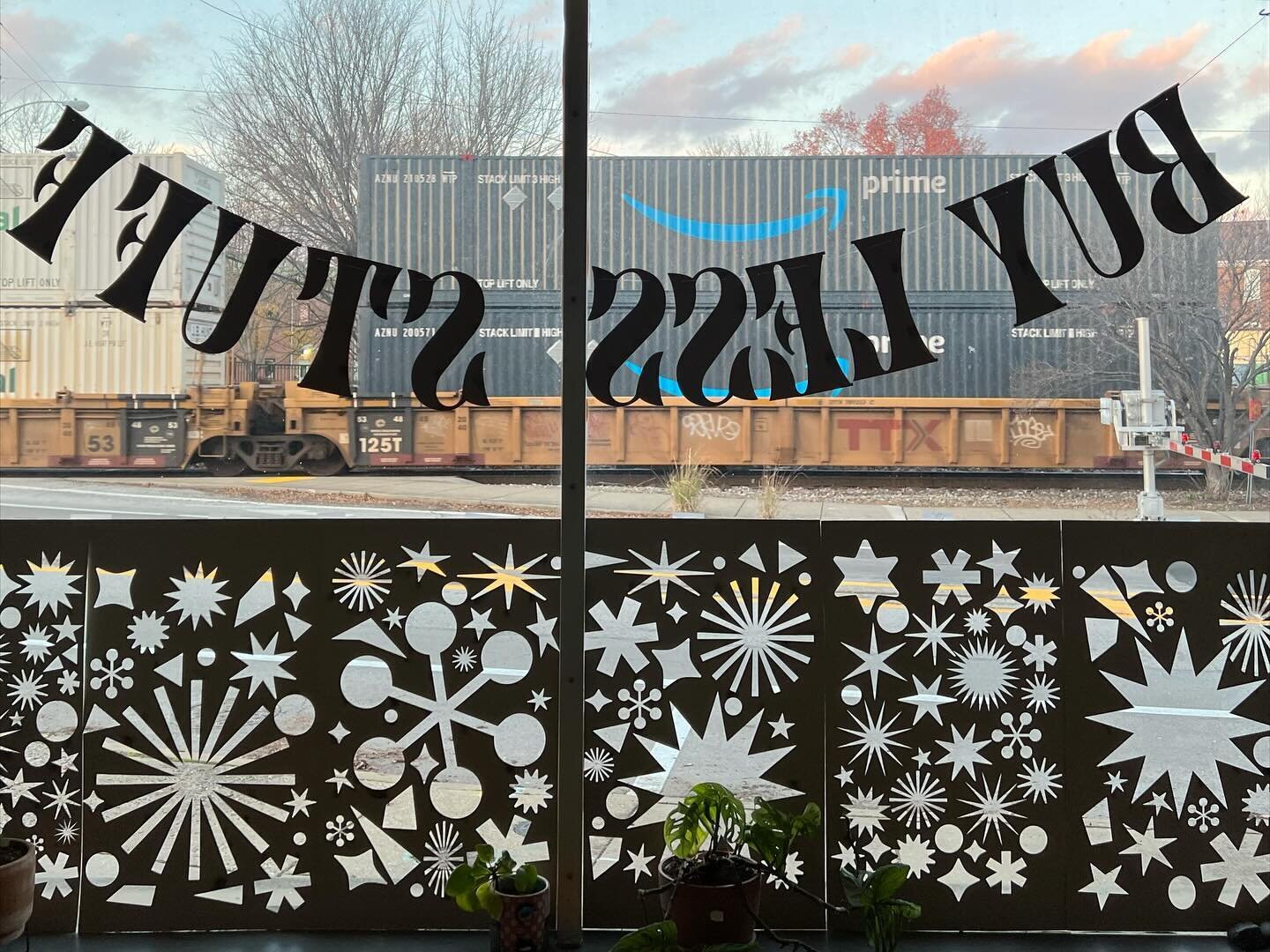 Took a little break this weekend to decorate the studio windows.