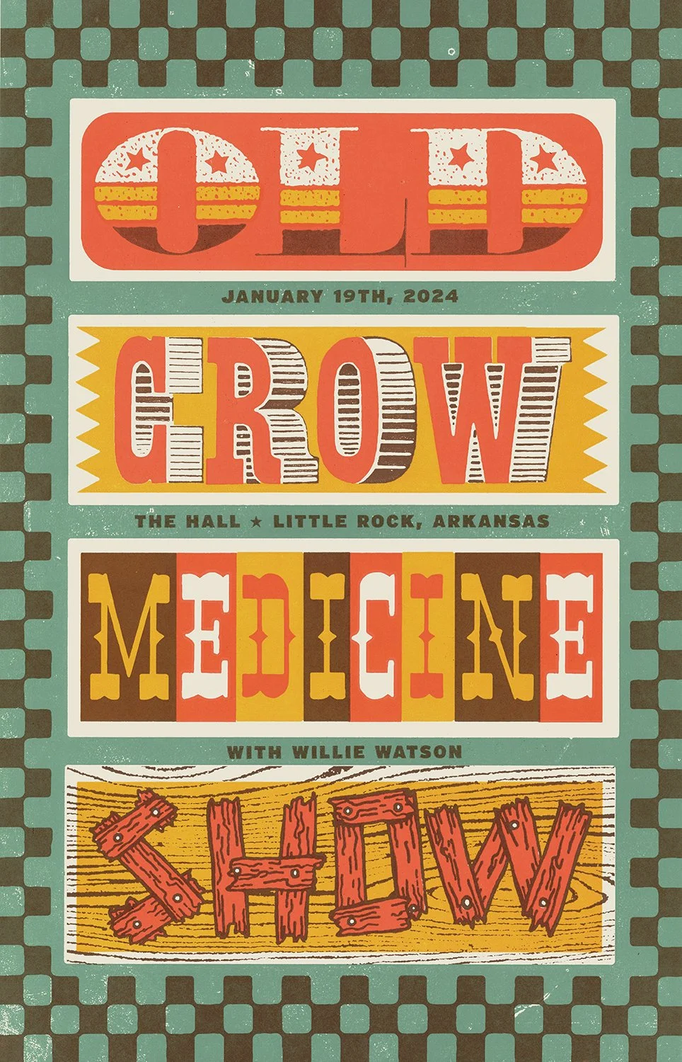 Old Crow Medicine Show Show Poster — Brad Vetter Design