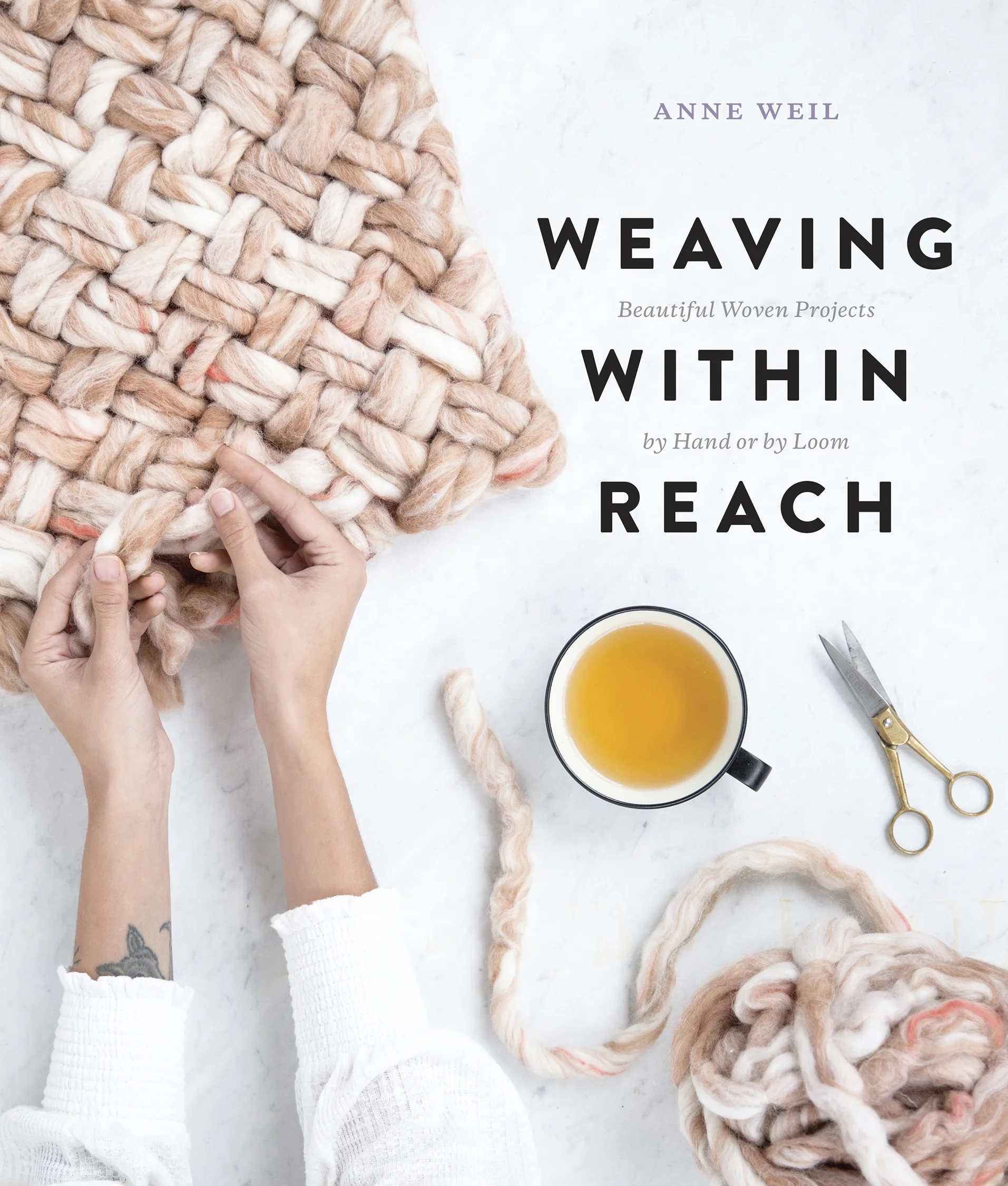 Cover image of Anne Weil’s book Weaving Within Reach, photographed by Rebecca Stumpf Denver Lifestyle Photographer.