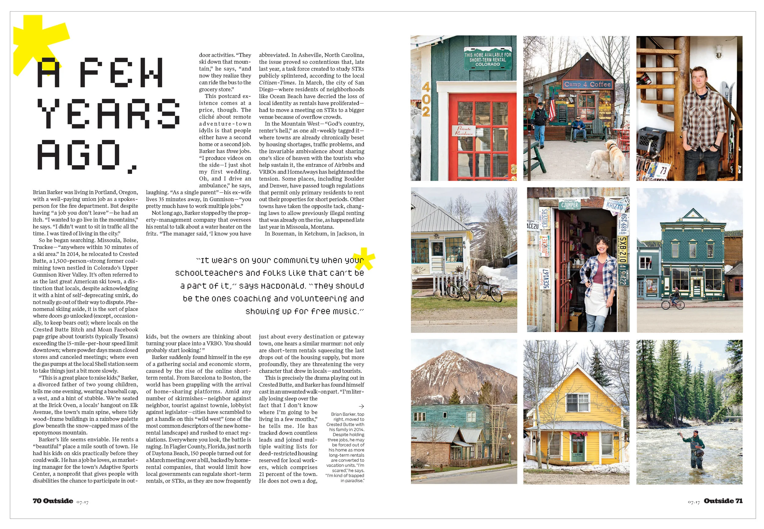 Did Airbnb Kill The Mountain Town for Outside Magazine by Rebecca Stumpf