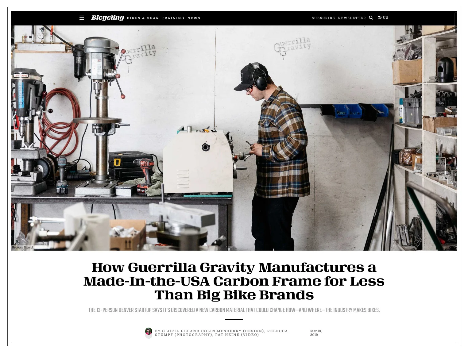 Guerilla Gravity for Bicycling Magazine by Rebecca Stumpf