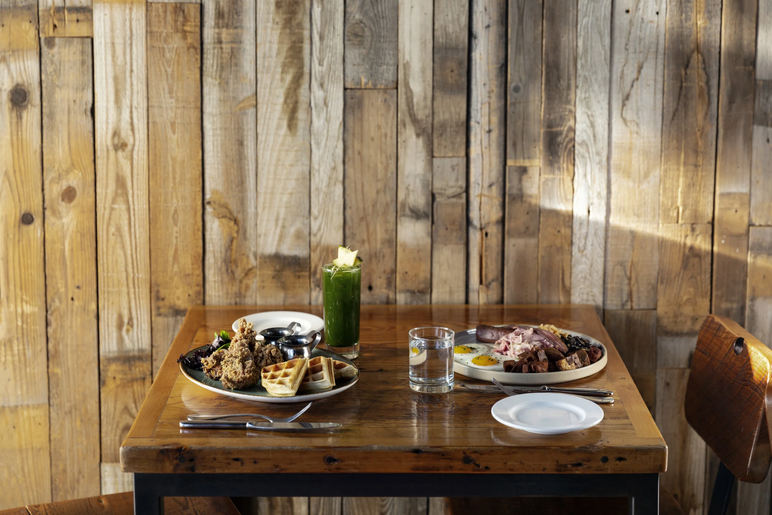Fried Chicken and Waffles and more at Old Major in Denver by Denver Colorado Editorial Photographer Rebecca Stumpf