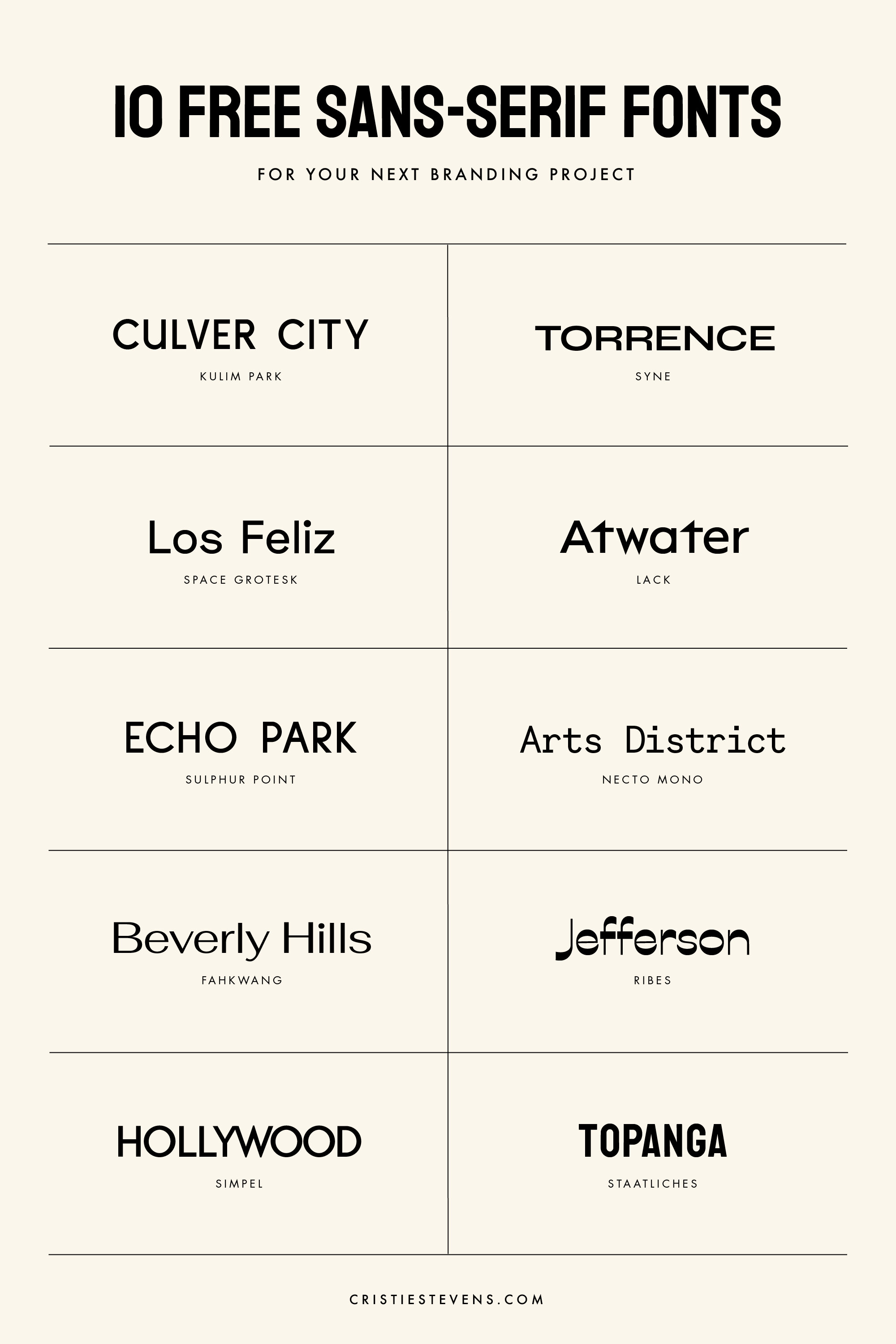 10 FREE sansserif fonts for your next branding project — Cristie Stevens