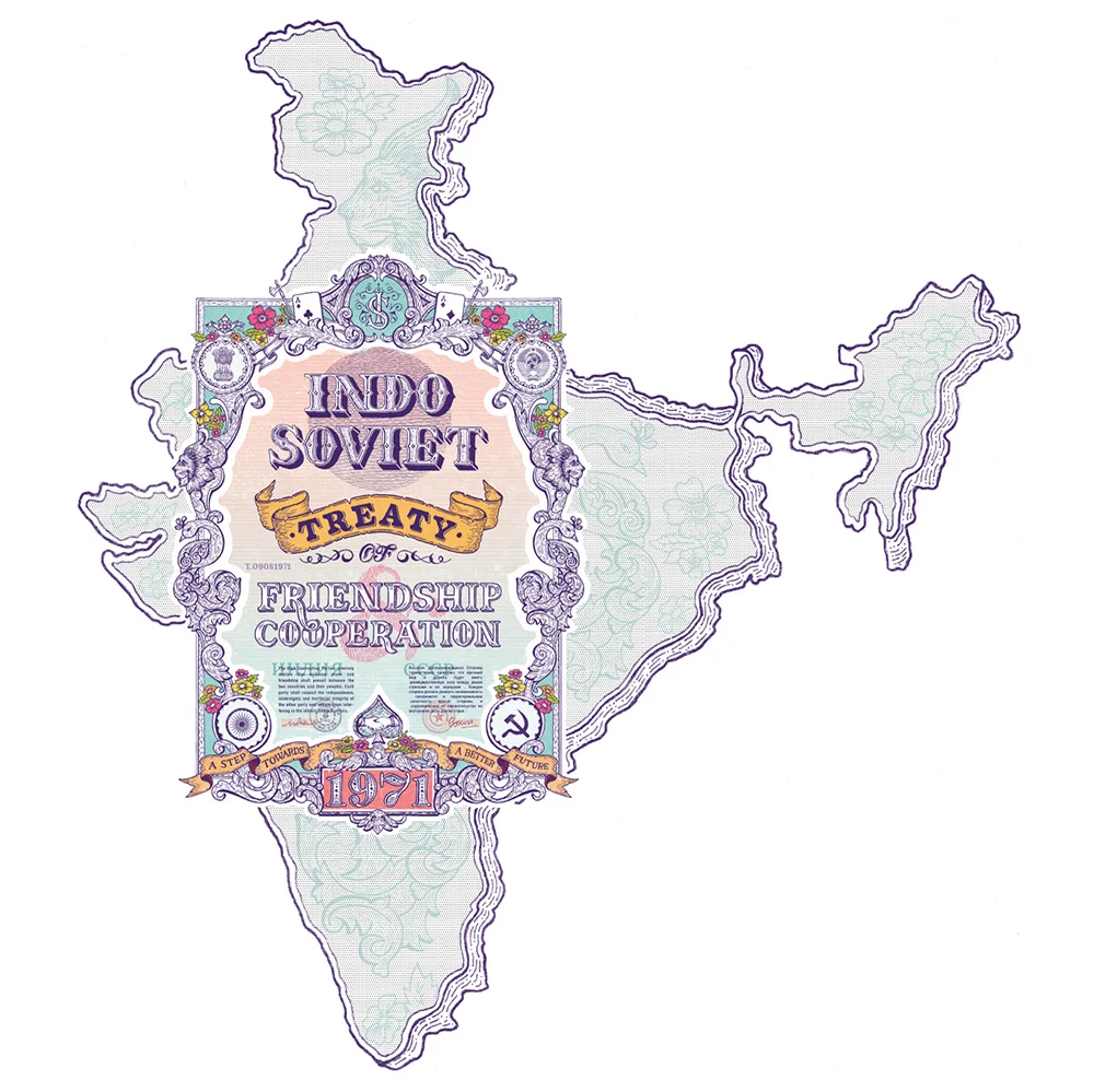 "The Indo–Soviet Treaty of Peace, Friendship and Cooperation was a treaty signed between India and the Soviet Union in August 1971 that specified mutual strategic cooperation. The final piece is going to be a mix of type and illustrations that will take to the past of handcrafted masterpieces." ~ Niteesh Yadav