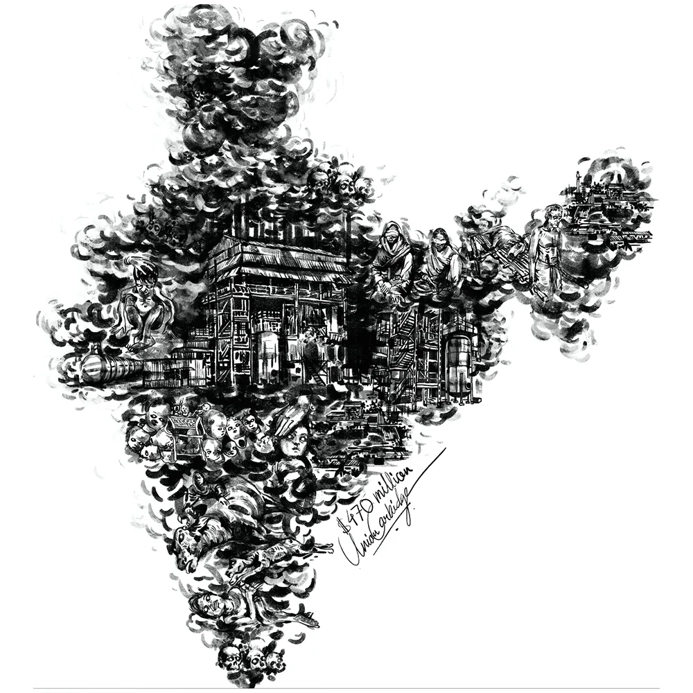 " 14 February – Union Carbide agrees to pay USD $470 million to the Indian government for damages it caused in the 1984 Bhopal Disaster. The Bhopal disaster, also referred to as the Bhopal gas tragedy, was a gas leak incident in India, considered the world's worst industrial disaster. It occurred on the night of 2–3 December 1984 at the Union Carbide India Limited pesticide plant in Bhopal, Madhya Pradesh. Over 500,000 people were exposed to methyl isocyanate gas and other chemicals. The toxic substance made its way into and around the shanty towns located near the plant. Estimates vary on the death toll. The official immediate death toll was 2,259. The government of Madhya Pradesh confirmed a total of 3,787 deaths related to the gas release. A government affidavit in 2006 stated that the leak caused 558,125 injuries, including 38,478 temporary partial injuries and approximately 3,900 severely and permanently disabling injuries. Others estimate that 8,000 died within two weeks, and another 8,000 or more have since died from gas-related diseases. The owner of the factory, UCIL, was majority owned by UCC, with Indian Government-controlled banks and the Indian public holding a 49.1 percent stake. In 1989, UCC paid $470m ($907m in 2014 dollars) to settle litigation stemming from the disaster." ~ Mayur Mengle