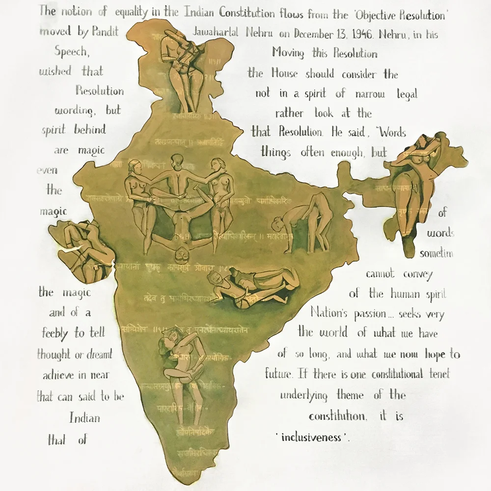" Construction of Khajurao sculptures began in the 9th century. The erotic images of same sex in those sculptures gives evidence of homosexuality existing in ancient india. The ban on homosexuality, however was a western import when Lord Macaulay inserted section 377 as sexual offences against the order of nature. It was only in 2009 that Indian law stood for its constitution for ensuring inclusiveness and equality to one and all." ~ Preeti Phougat