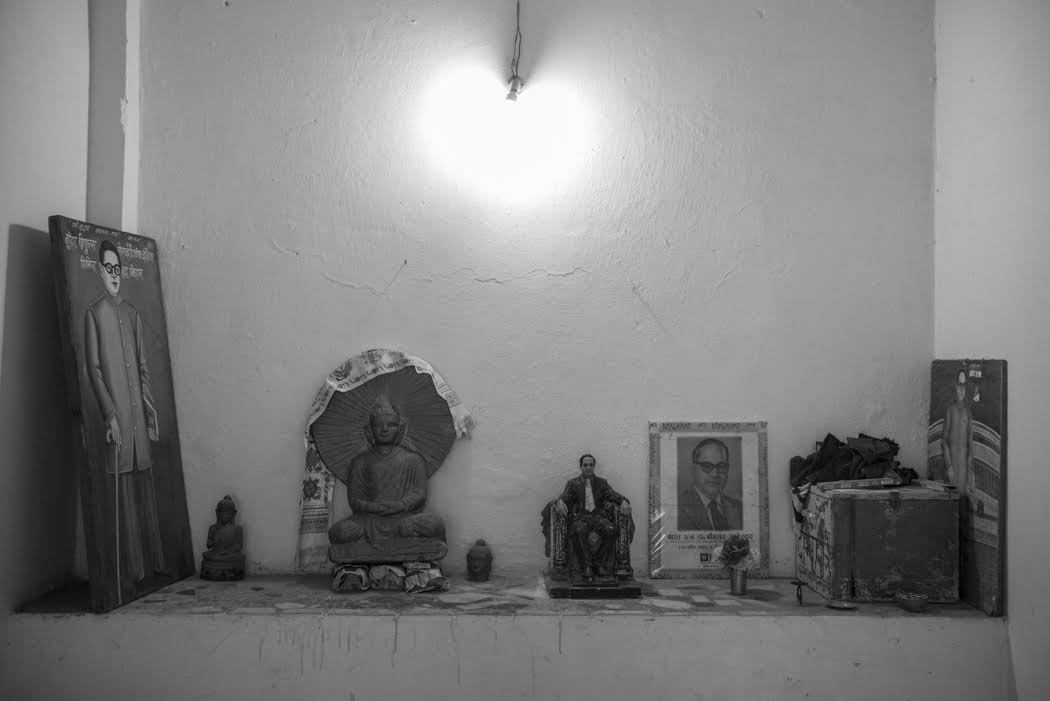 I visited the Buddhist temple of some followers of B. R. Ambedkar, the author of India's constitution who converted to Buddhism in the 1950's