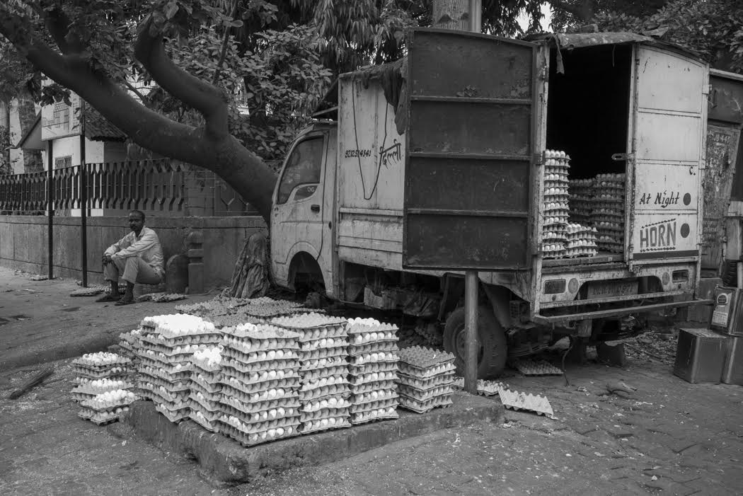 while the egg seller precooks his eggs
