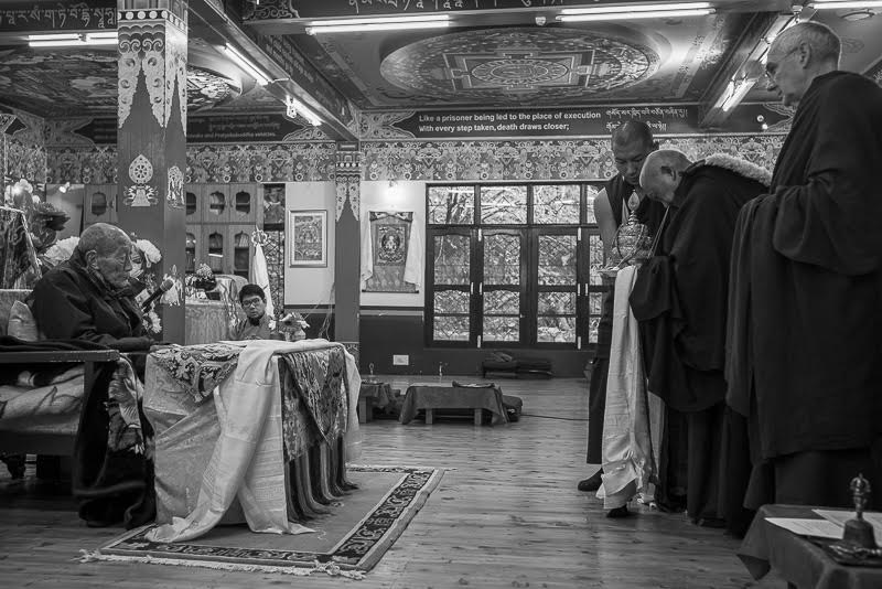 And then Zopa Rinpoche makes a mandala offering, a symbolic offering of the entire universe and part of the ceremony requesting that Rinpoche live long.