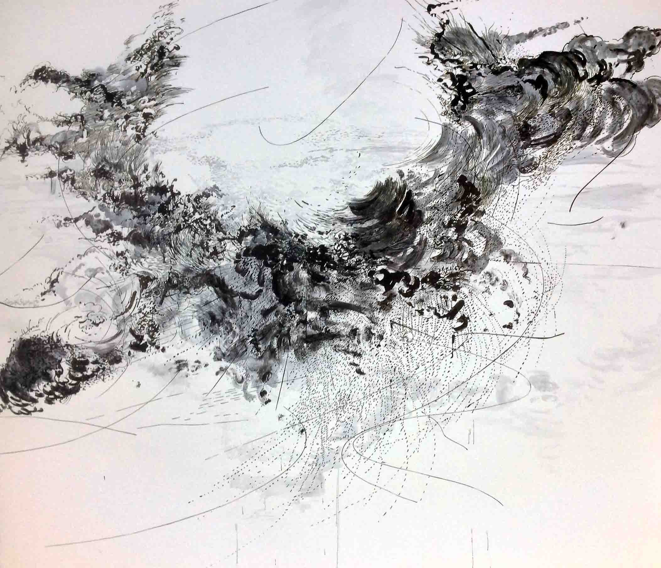  Julie Mehretu "When Dawns were Young" 2004 Ink and acrylic on canvas , 140 X 189 in.