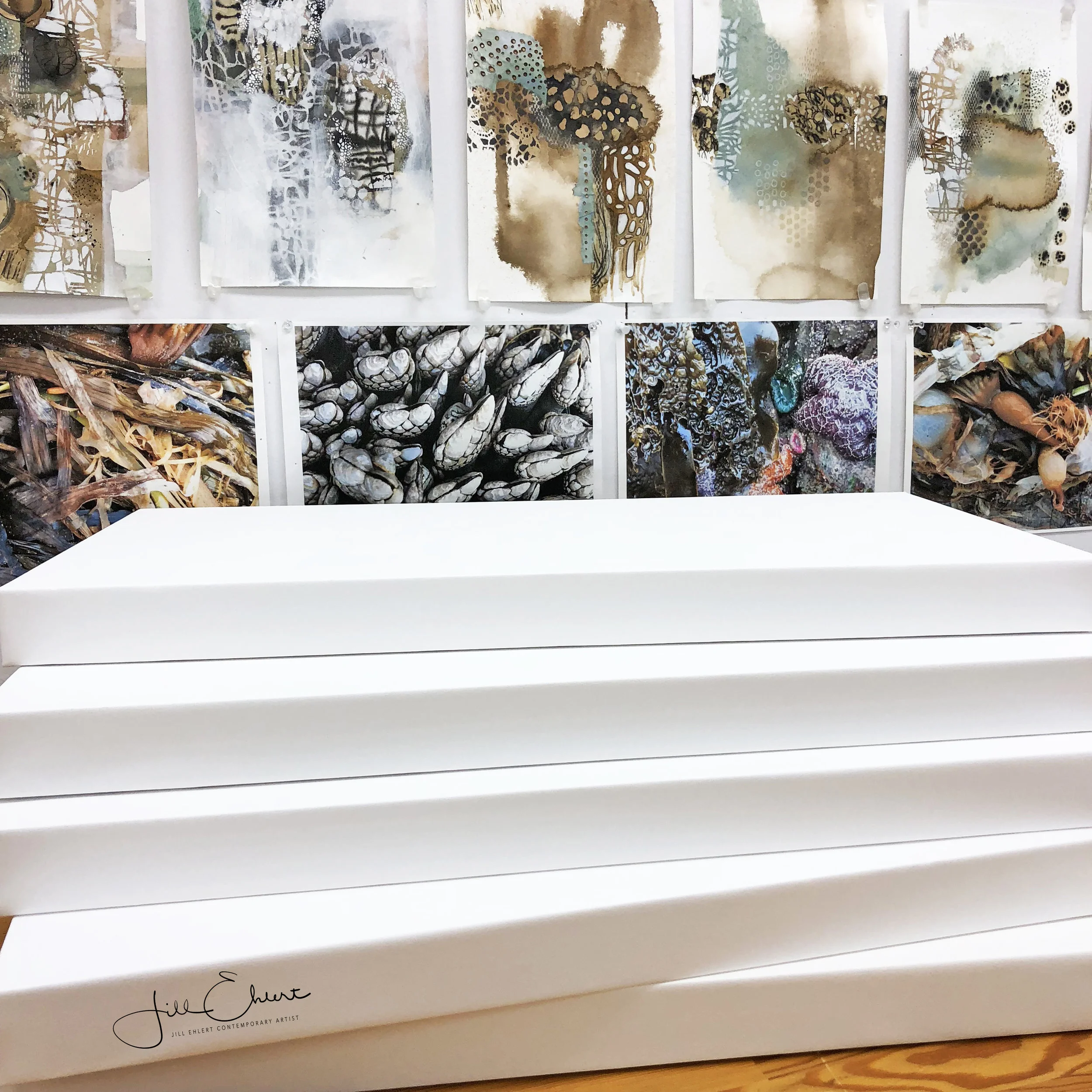 The cradle boards are primed and stretched with paper all ready to go.
